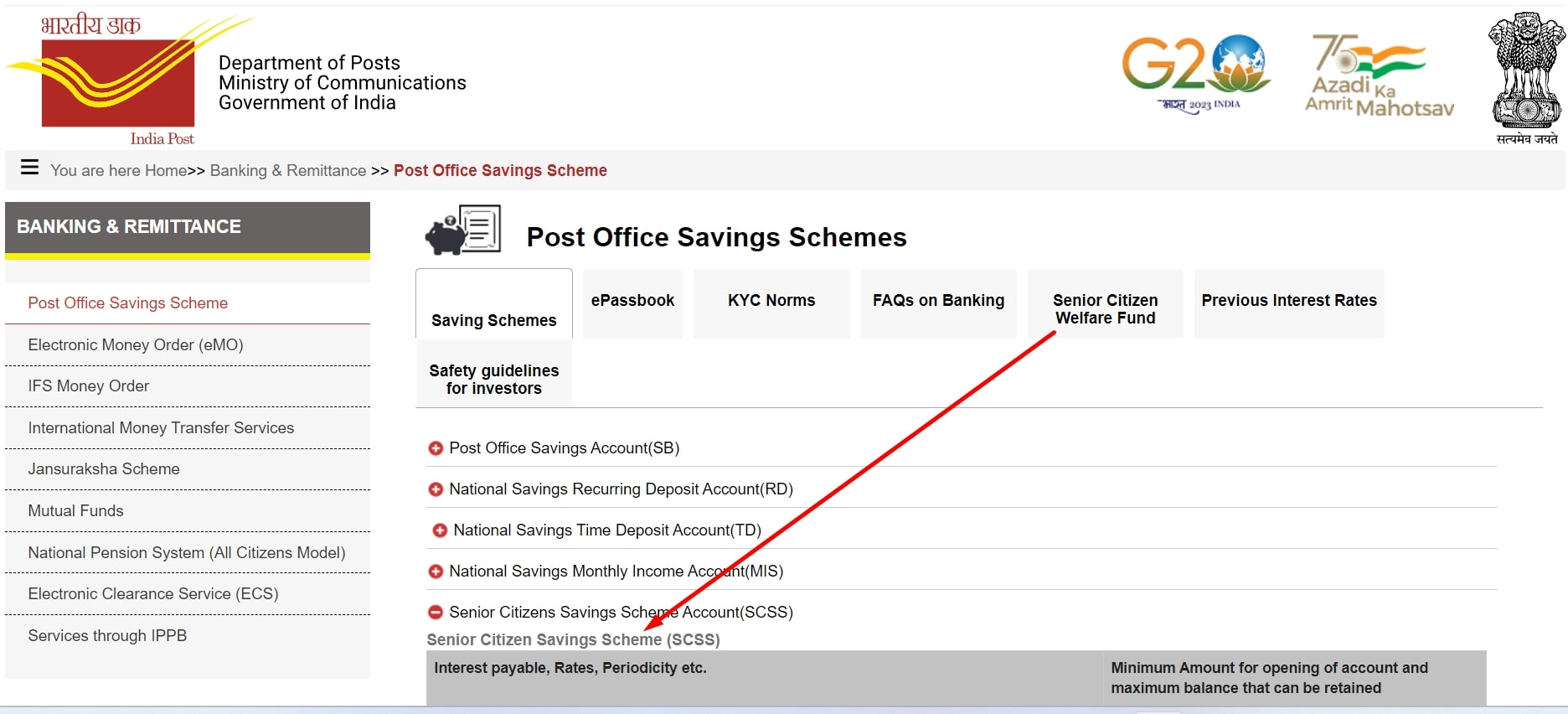 Post Office Senior Citizen Saving Scheme