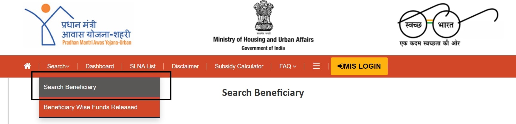 Search Beneficiary